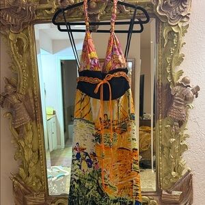 Lynda Procanik Collection beaded halter silk dress